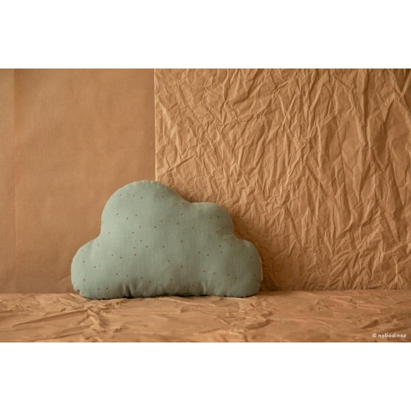 Coussin nuage coton bio toffee sweet dots eden green
