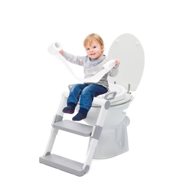 Réducteur de toilettes blanc/gris