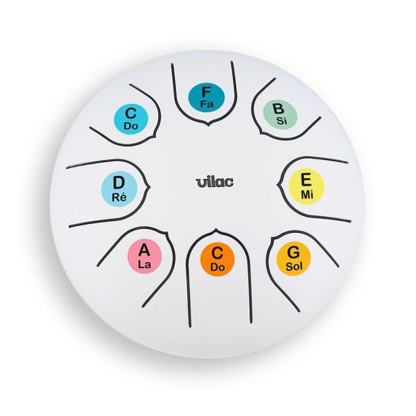 Tambour tongue drum en métal Blanc