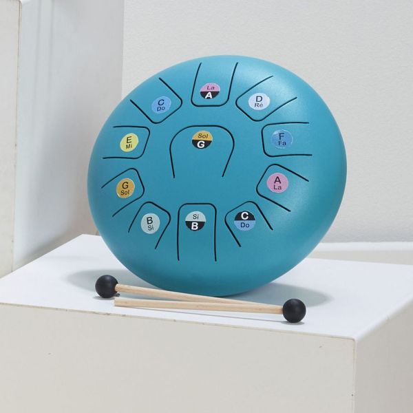 Tambour métal Tongue drum bleu 11 notes