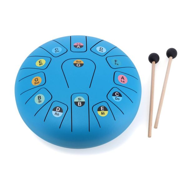 Tambour métal Tongue drum bleu 13 notes