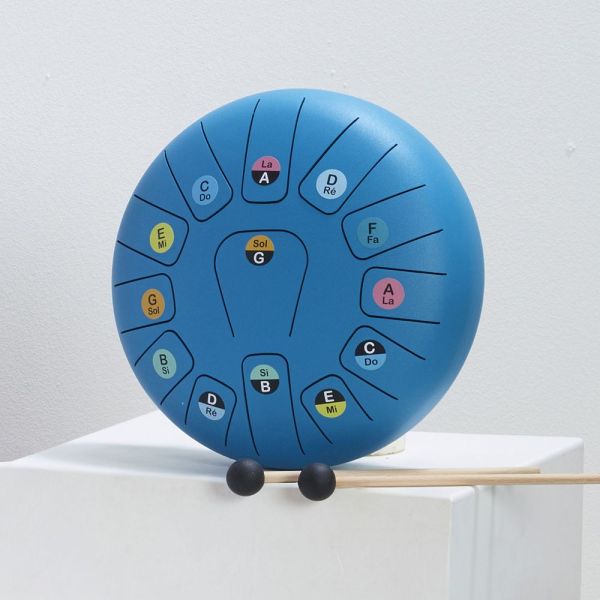 Tambour métal Tongue drum bleu 13 notes