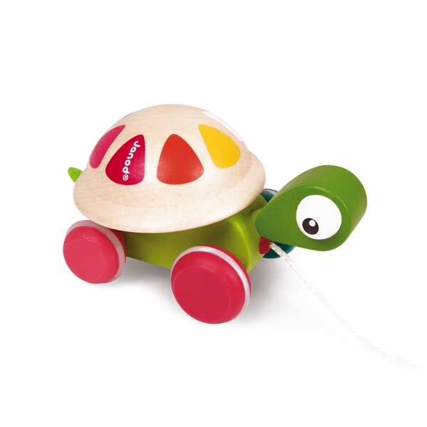 Jouet à tirer en bois Tortue Zigolos
