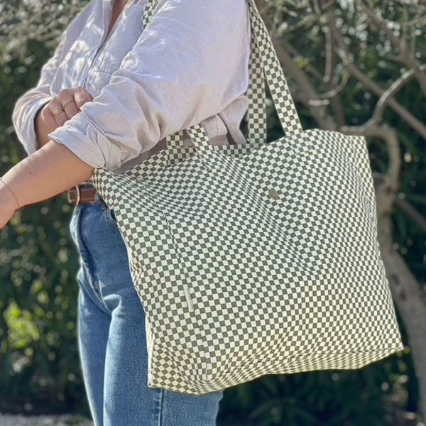 Sac cabas Marius Damier Olive