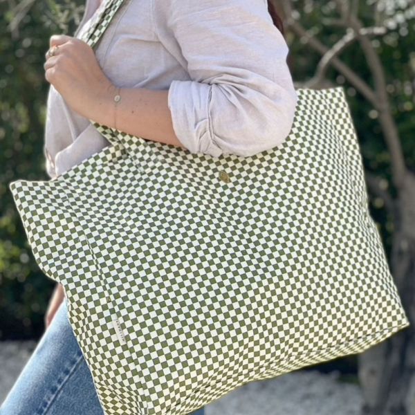 Sac cabas Marius Damier Olive