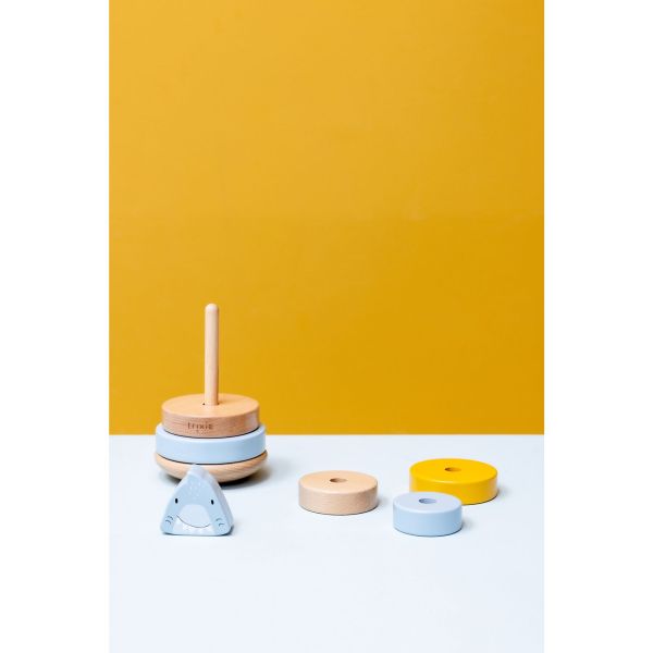 Pyramide à empiler en bois - Mr. Shark