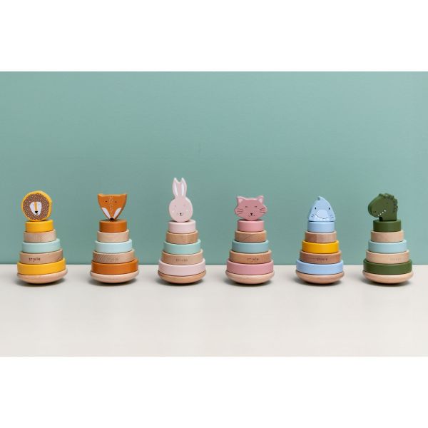 Pyramide à empiler en bois - Mr. Shark