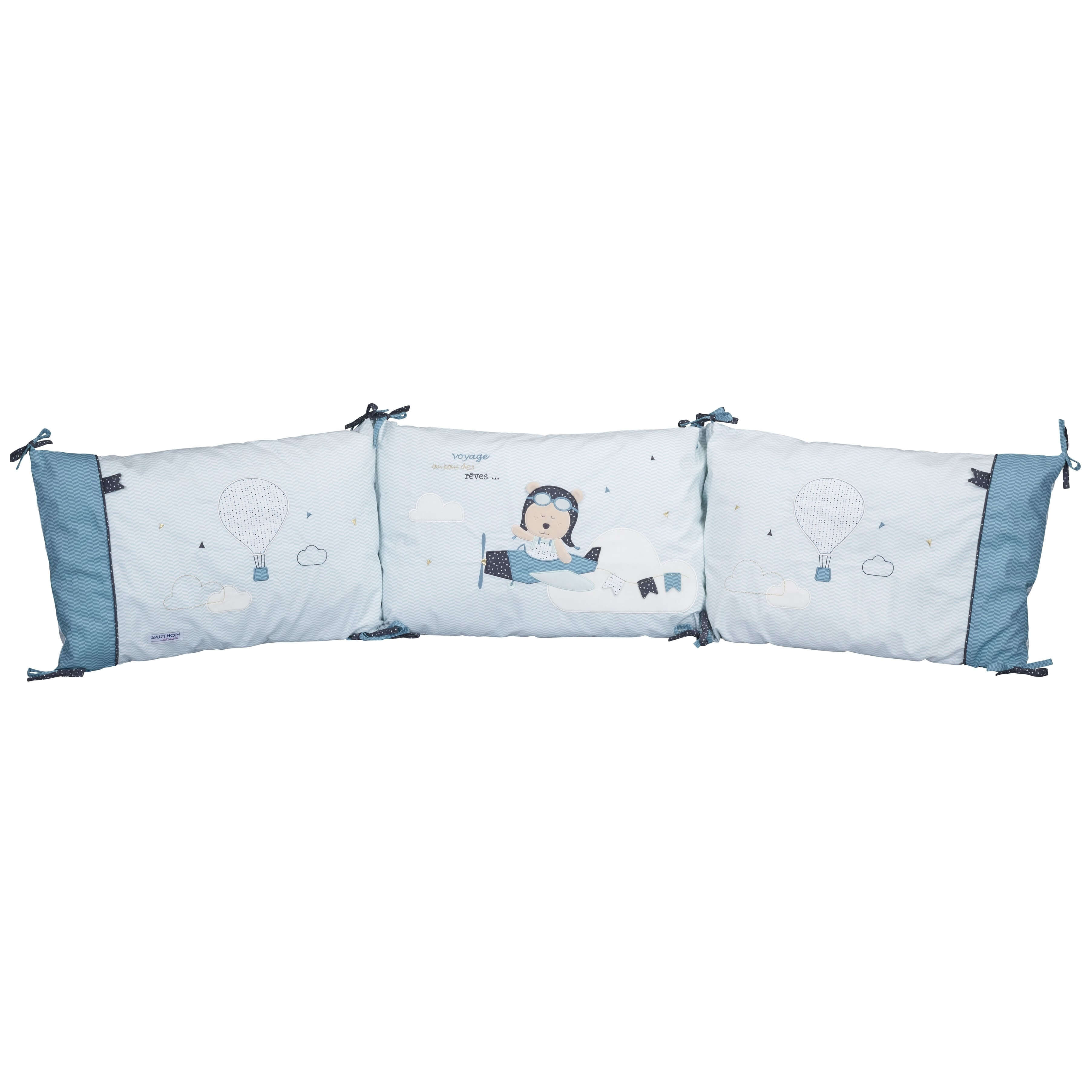 Parure literie pour lit bébé 120x60, o 140x70 Couette Oreiller Ciel Tour  drap