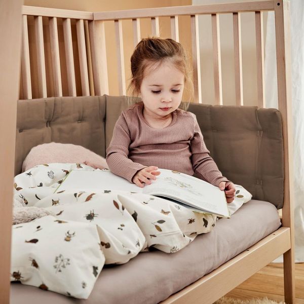 Tour de lit Linea/Luna en coton BIO. Mocca