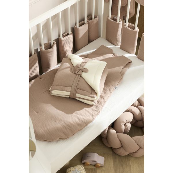 Protège barreaux tour de lit modulable respirant respirant Mocha