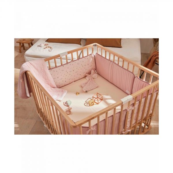 Protège barreaux de lit modulable Bucolique rose
