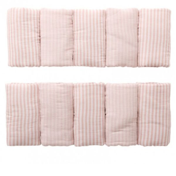 Protège barreaux tour de lit modulable respirant vieux rose