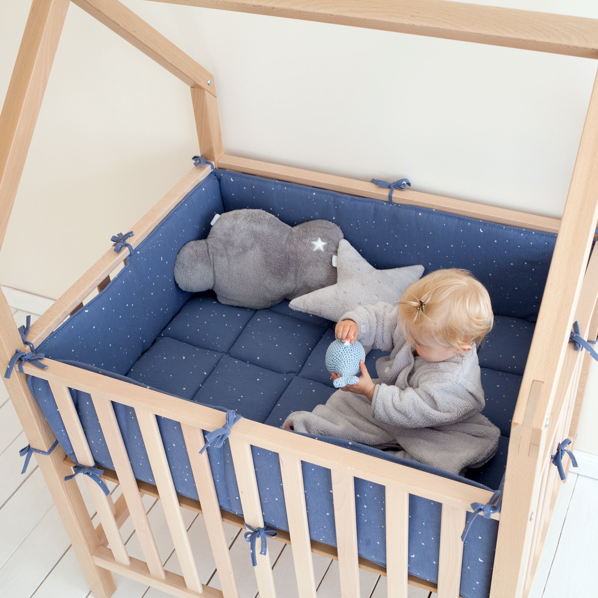 Bemini Tour De Parc 75x95 Cm Jersey Bleu Marine Made In Bebe