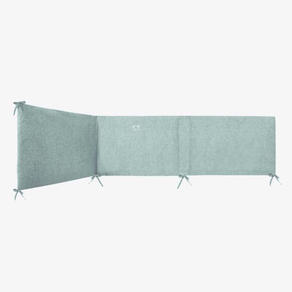 Tour de lit 40 x 184 cm réversible imprimé Feuillage Vert