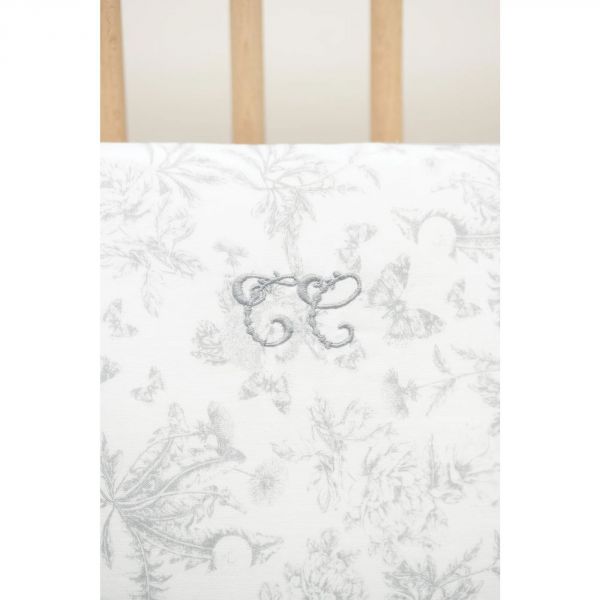 Tour de lit 40 x 184 Toile de Jouy gris