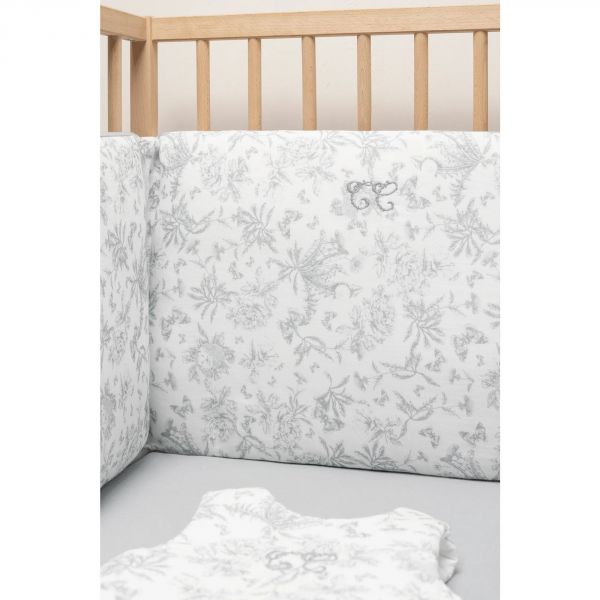 Tour de lit 40 x 184 Toile de Jouy gris