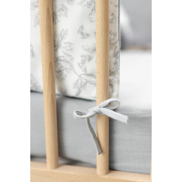 Tour de lit 40 x 184 Toile de Jouy gris