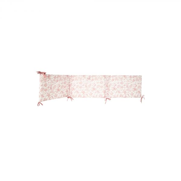 Tour de lit 40 x 184 Toile de Jouy rose
