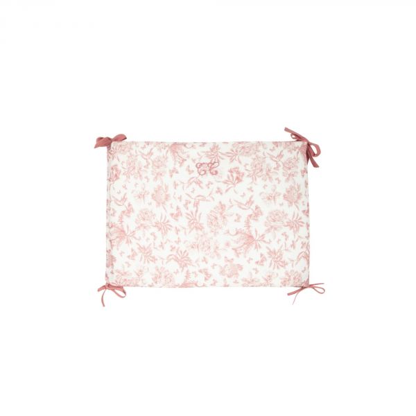 Tour de lit 40 x 184 Toile de Jouy rose