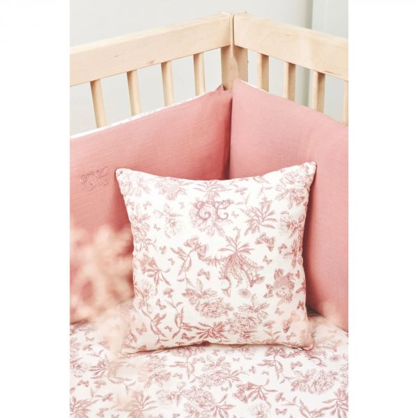 Tour de lit 40 x 184 Toile de Jouy rose