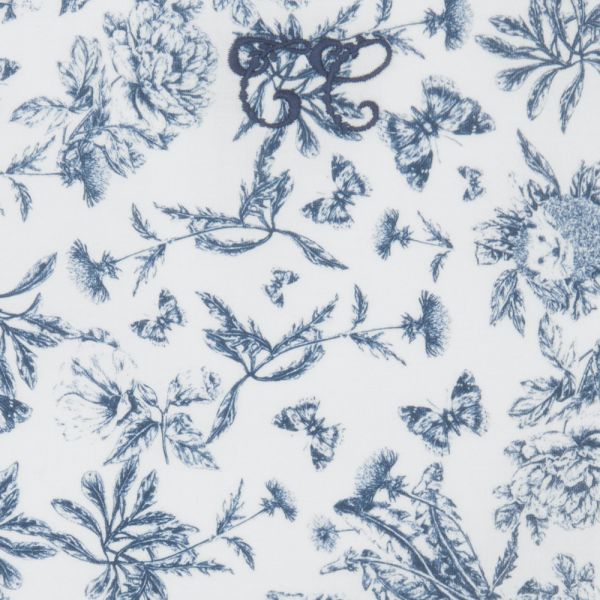 Tour de lit 40 x 184 cm réversible imprimé Toile de Jouy bleu