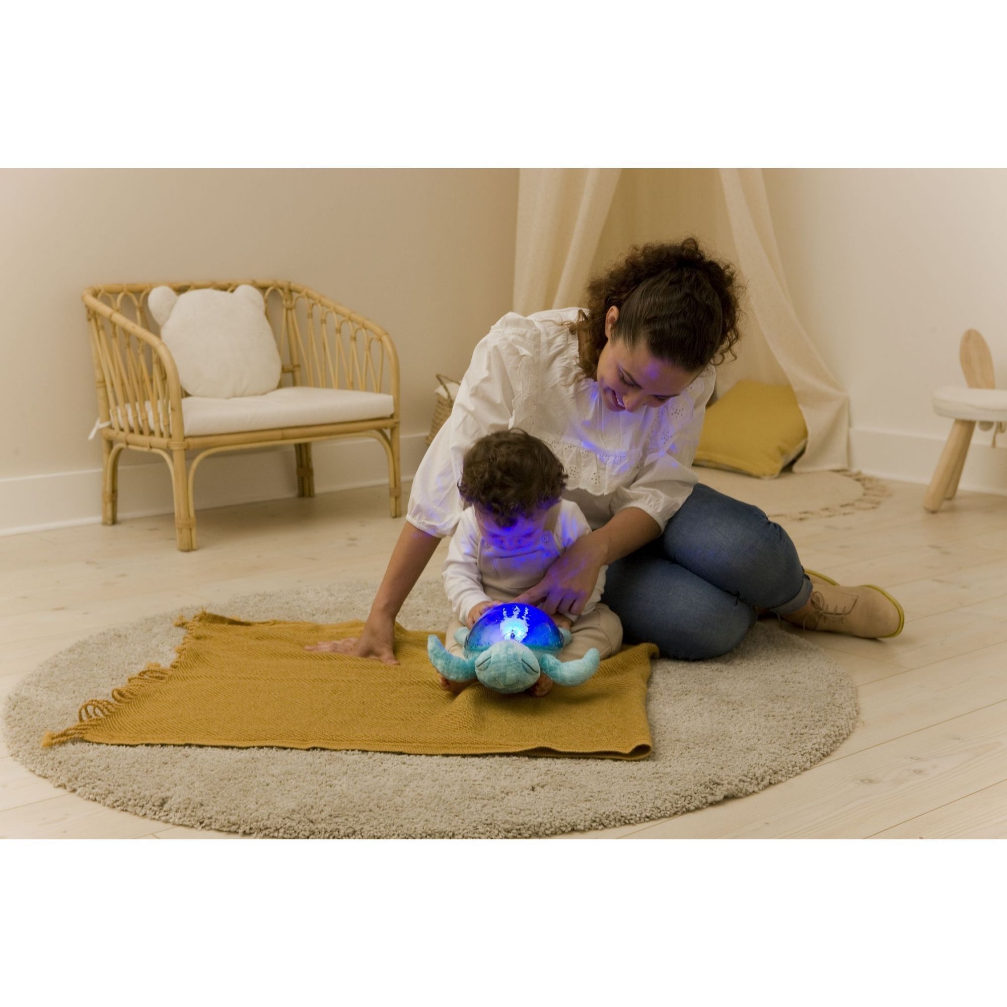 Veilleuse bébé projection plafond musicale Tortue tranquille Pink -  Rechargeable - Made in Bébé