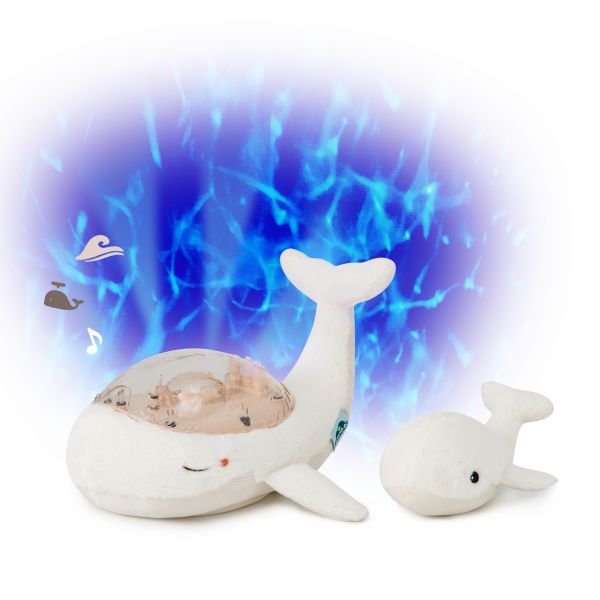 Veilleuse bébé projection plafond musicale Famille baleine tranquille Blanche