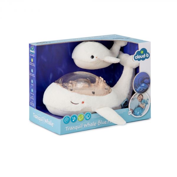 Veilleuse bébé projection plafond musicale Famille baleine tranquille Blanche