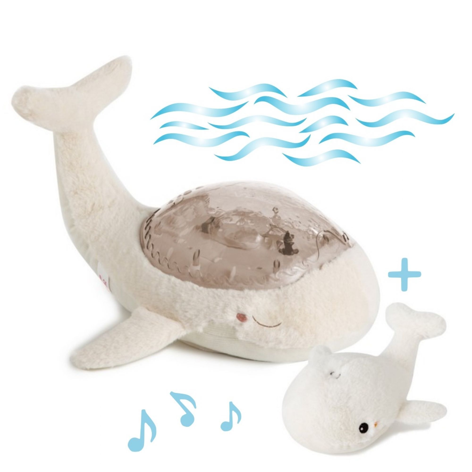 Veilleuse bébé projection plafond musicale Famille baleine tranquille  Blanche - Made in Bébé