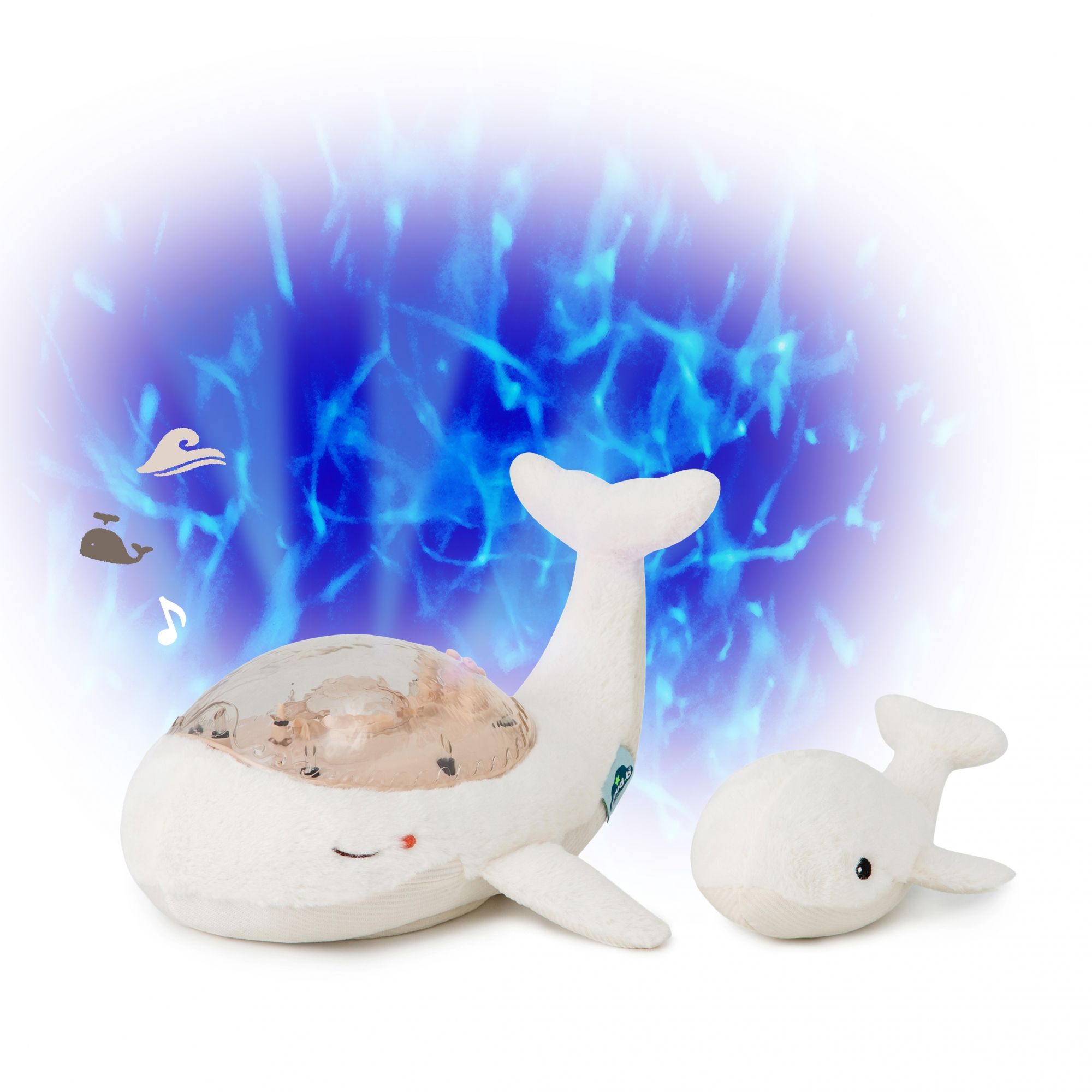 Veilleuse bébé projection plafond musicale Famille baleine tranquille  Blanche - Made in Bébé