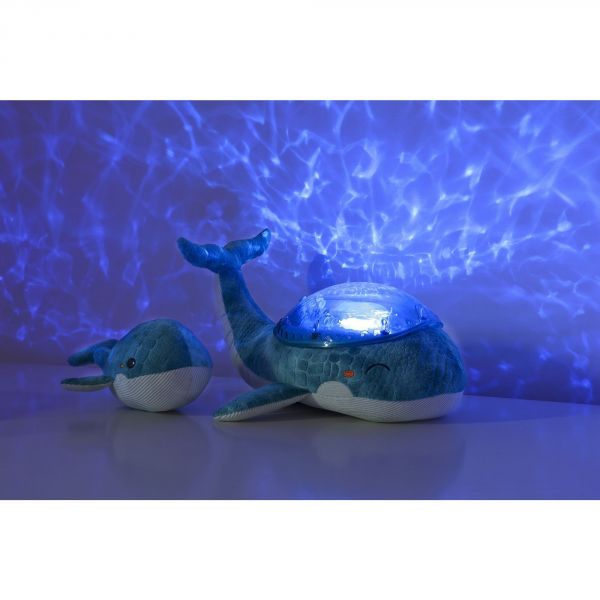 Veilleuse bébé projection plafond musicale Famille baleine tranquille Bleu