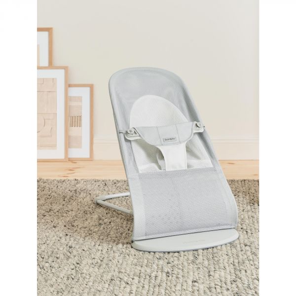 Transat Bébé Balance Soft Mesh Argent et blanc