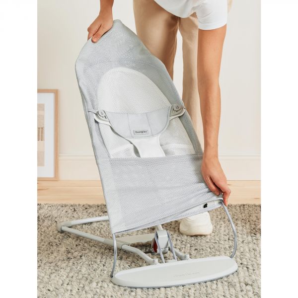 Transat Bébé Balance Soft Mesh Argent et blanc