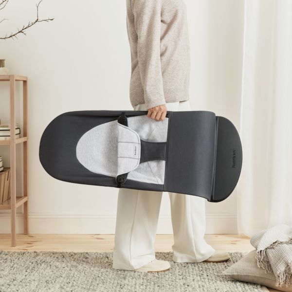 Transat bébé Balance Soft Coton et jersey Gris foncé et gris