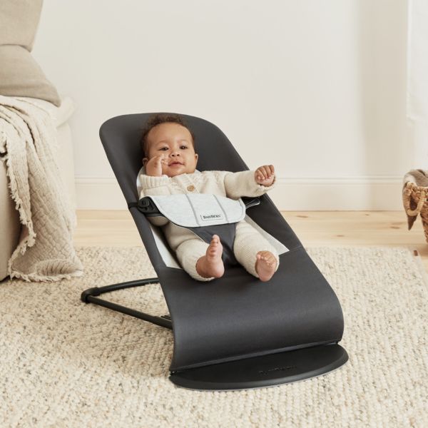 Transat bébé Balance Soft Coton et jersey Gris foncé et gris