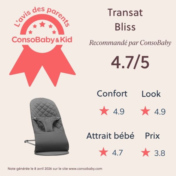 Transat bébé Bliss Coton matelassé classique Anthracite
