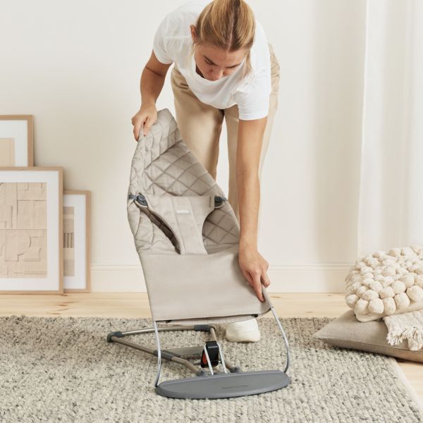 Transat bébé Bliss Coton matelassé classique Gris sable