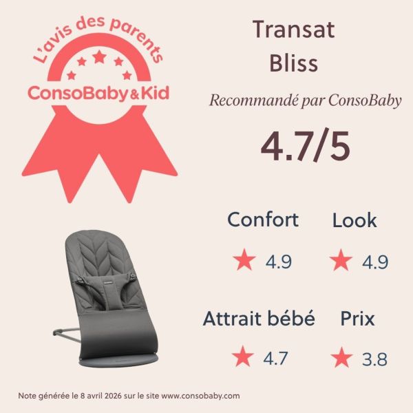 Transat Bébé Bliss Coton matelassé pétale Anthracite