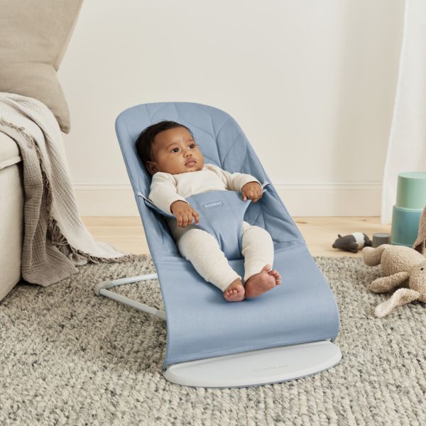 Transat Bébé Bliss Coton matelassé pétale Bleu