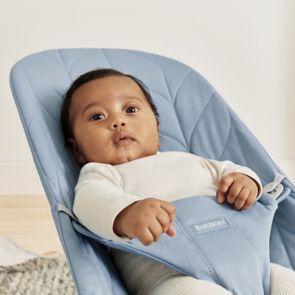 Transat Bébé Bliss Coton matelassé pétale Bleu