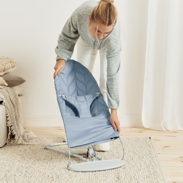 Transat Bébé Bliss Coton matelassé pétale Bleu