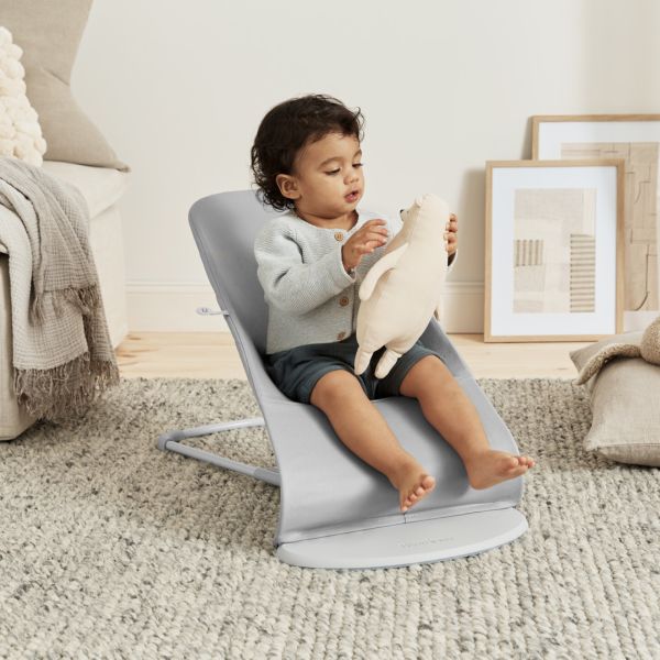 Transat Bébé Bliss Coton matelassé pétale Gris clair