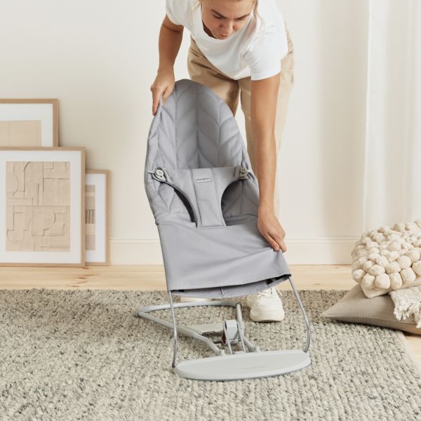 Transat Bébé Bliss Coton matelassé pétale Gris clair