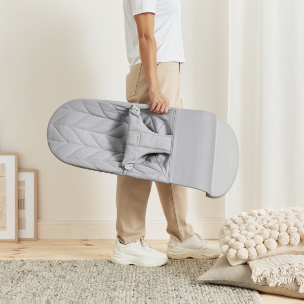Transat Bébé Bliss Coton matelassé pétale Gris clair