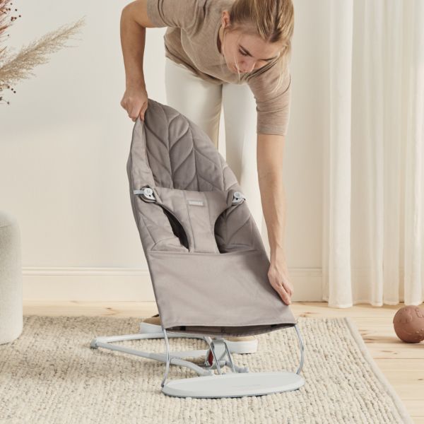 Transat bébé Bliss Coton matelassé pétale Gris sable