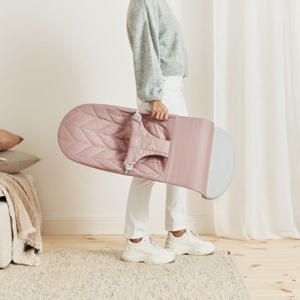 Transat bébé Bliss Coton matelassé pétale Rose poudré