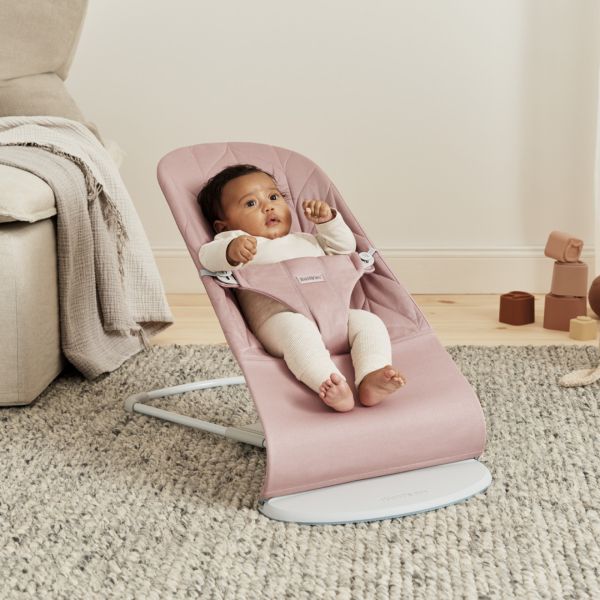 Transat bébé Bliss Coton matelassé pétale Rose poudré