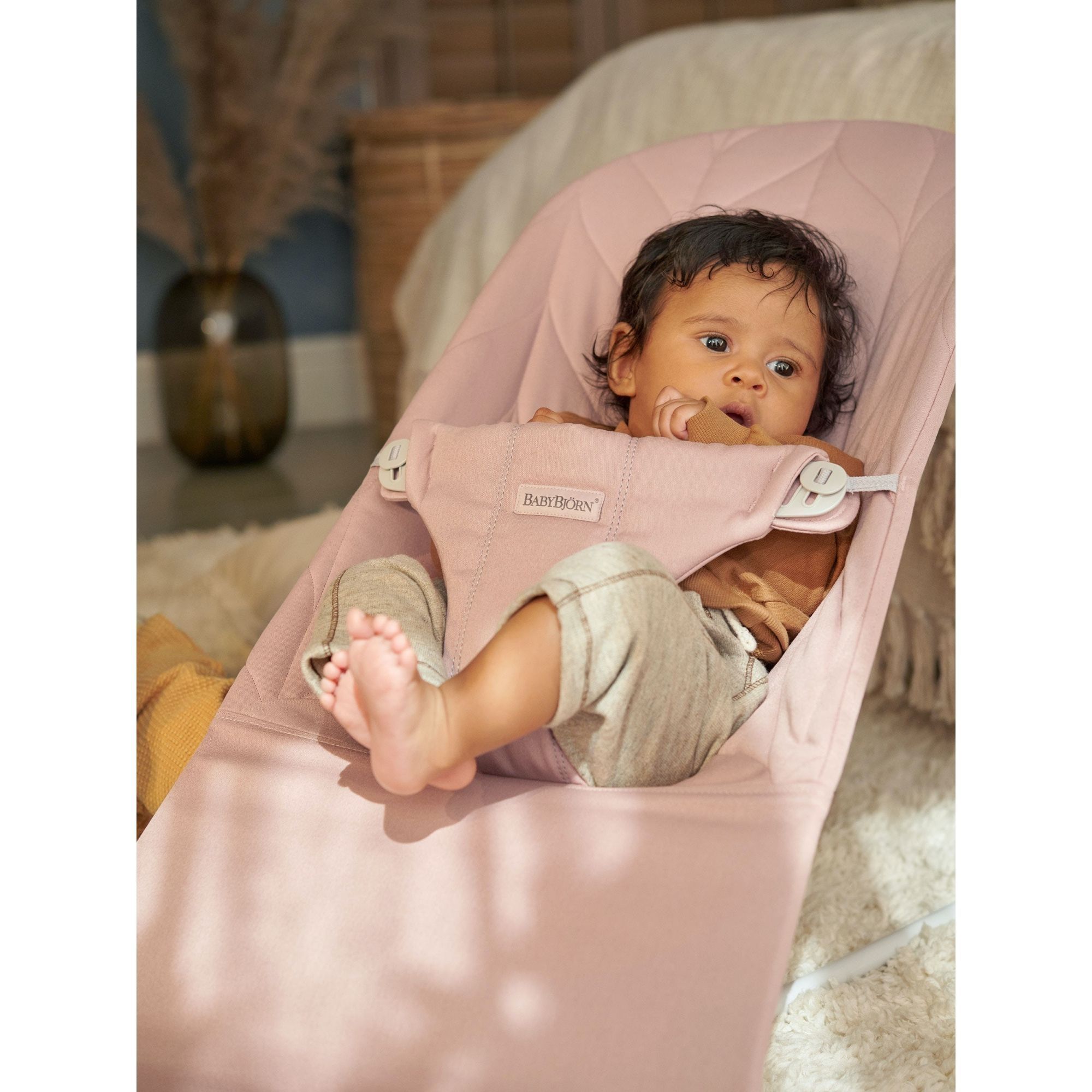 Babybjorn - Transat Bliss Rose poudré en coton, Matelassage