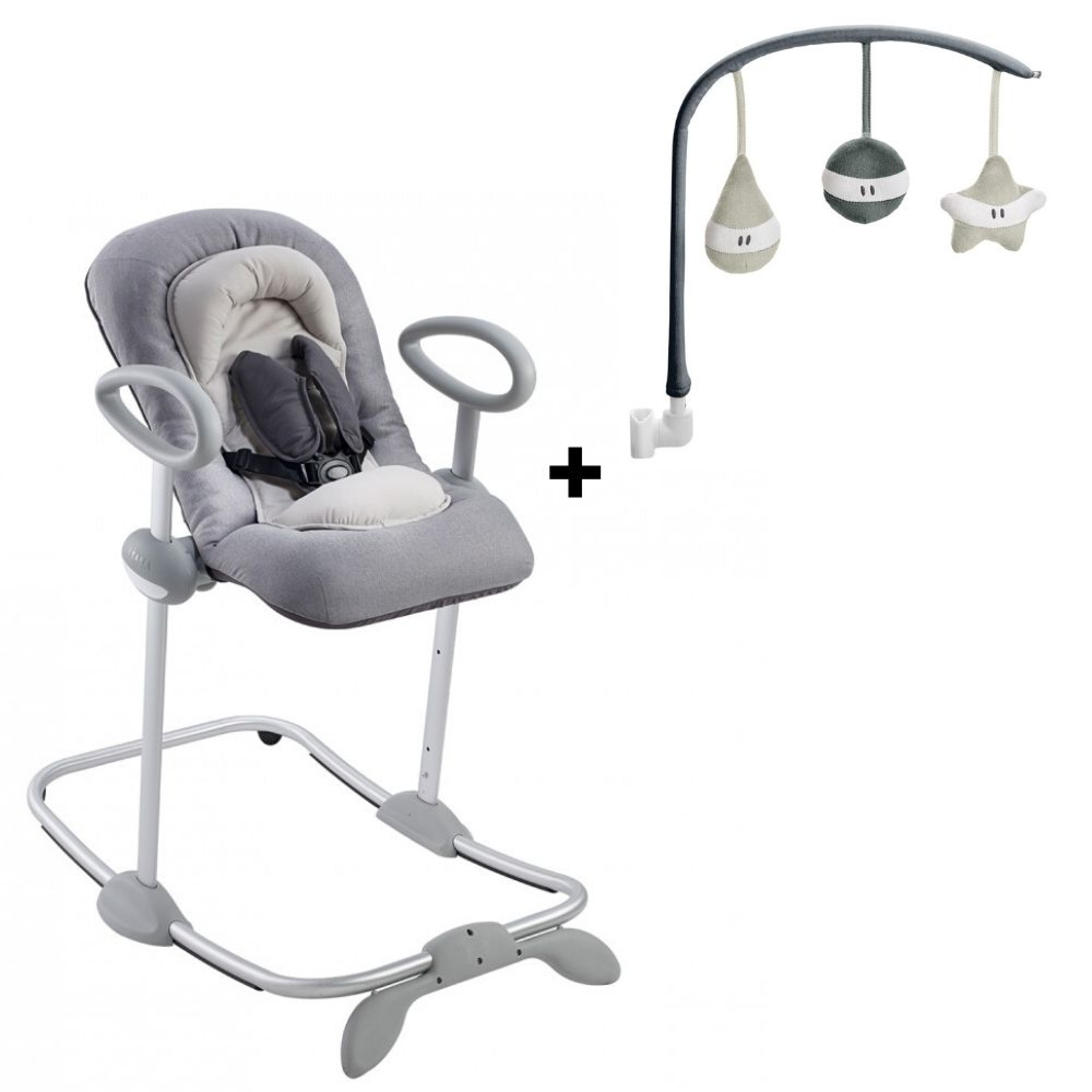 Transat bébé Up & Down III Heather grey + Arche de jeux - Made in Bébé