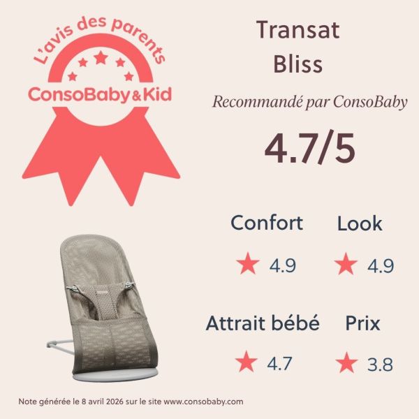 Transat bébé Bliss Mesh Gris-beige